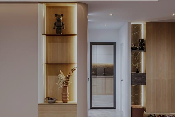 elegante  Vitrinenbeleuchtung in silber eloxiert